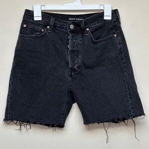 Aritzia Denim Forum The Nina Midi Short Black High Rise Size 27